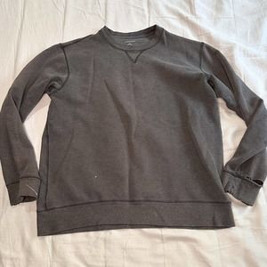 Lands End Sweatshirt Crew Neck Gray Men’s L Long Sleeve Distressed Fleece